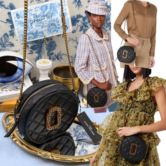 Marc Jacobs Handbags - 🆕 MARC JACOBS 🧿 NWT The Status Round Crossbody, Black with Gold Hardware